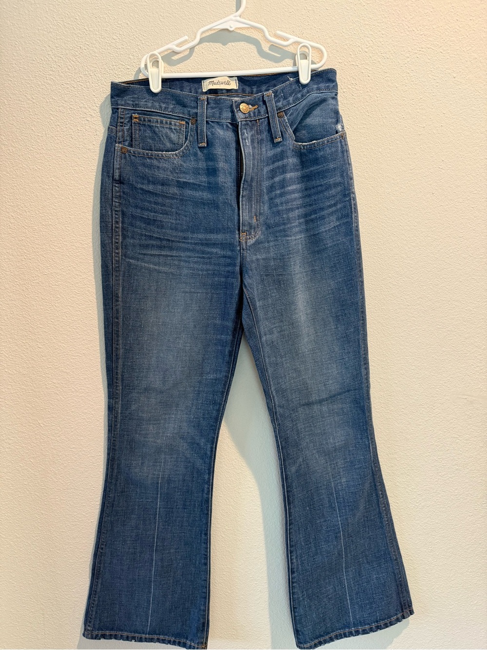 Madewell Women's Dark Blue High-Rise Flared Jeans